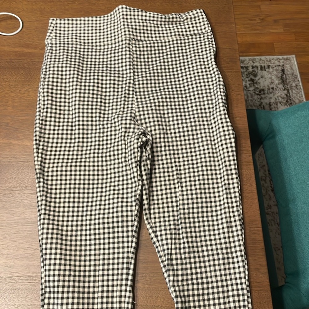 Unique Vintage Rizzo Pants in Gingham and side zipper.